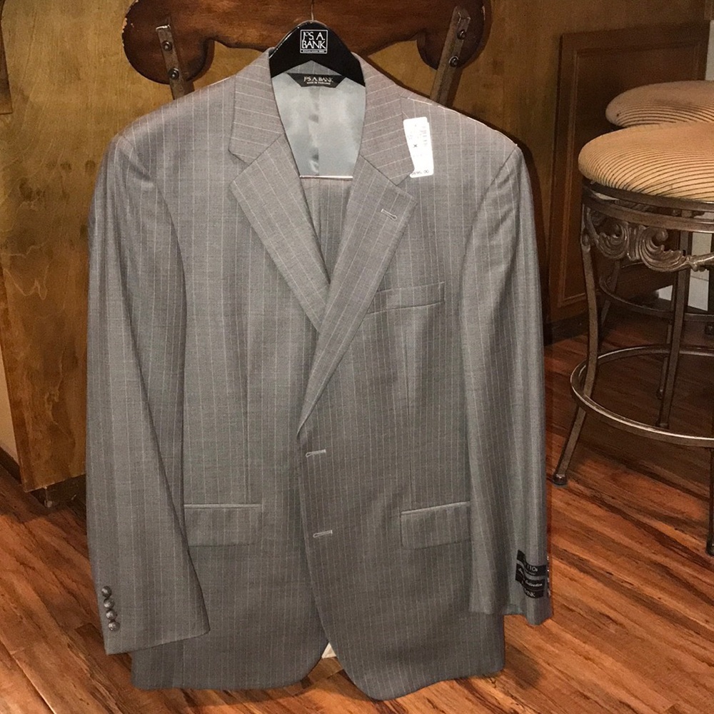 JoS.A.BANK TALL & SLIM Grey Wool men’s suit NWT